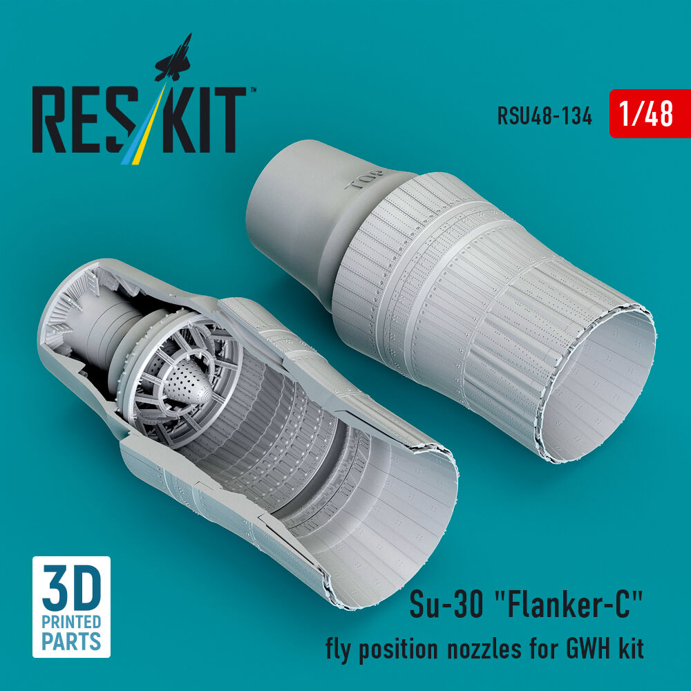 Su-30 Flanker-C fly position nozzles for GWH kit (3D Printed)