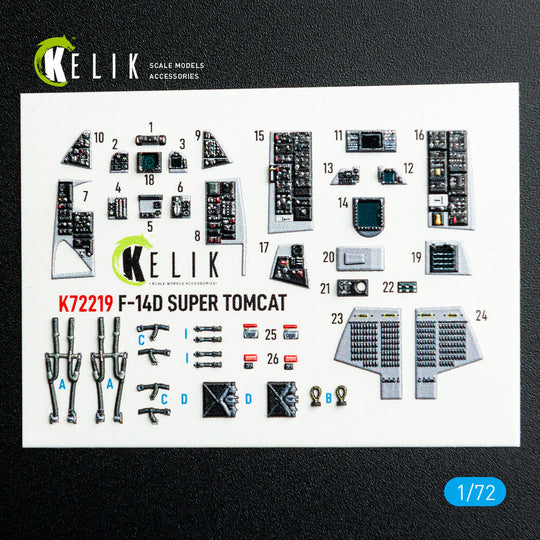 F-14D Super Tomcat - interior 3D decals for HobbyBoss kit