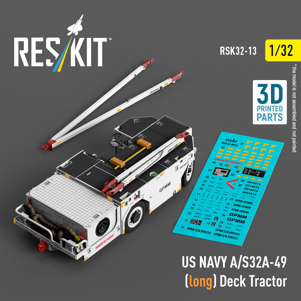 US NAVY A/S32A-49 (long) Deck Tractor (3D Printed model kit)