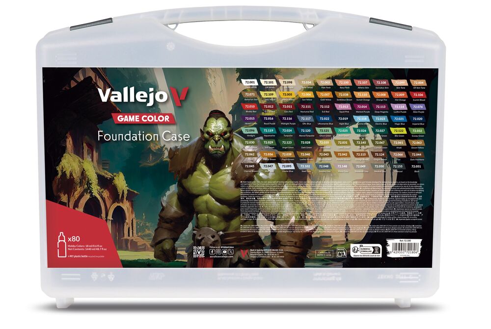 Game Color: Foundation Case. Includes 80 opaque colors 18 ml