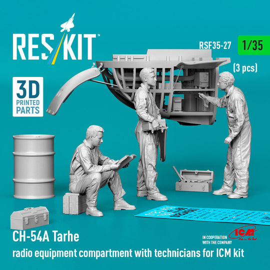 CH-54A Tarhe radio equipment compartment with technicians (3 pcs) (3D Printed) for ICM