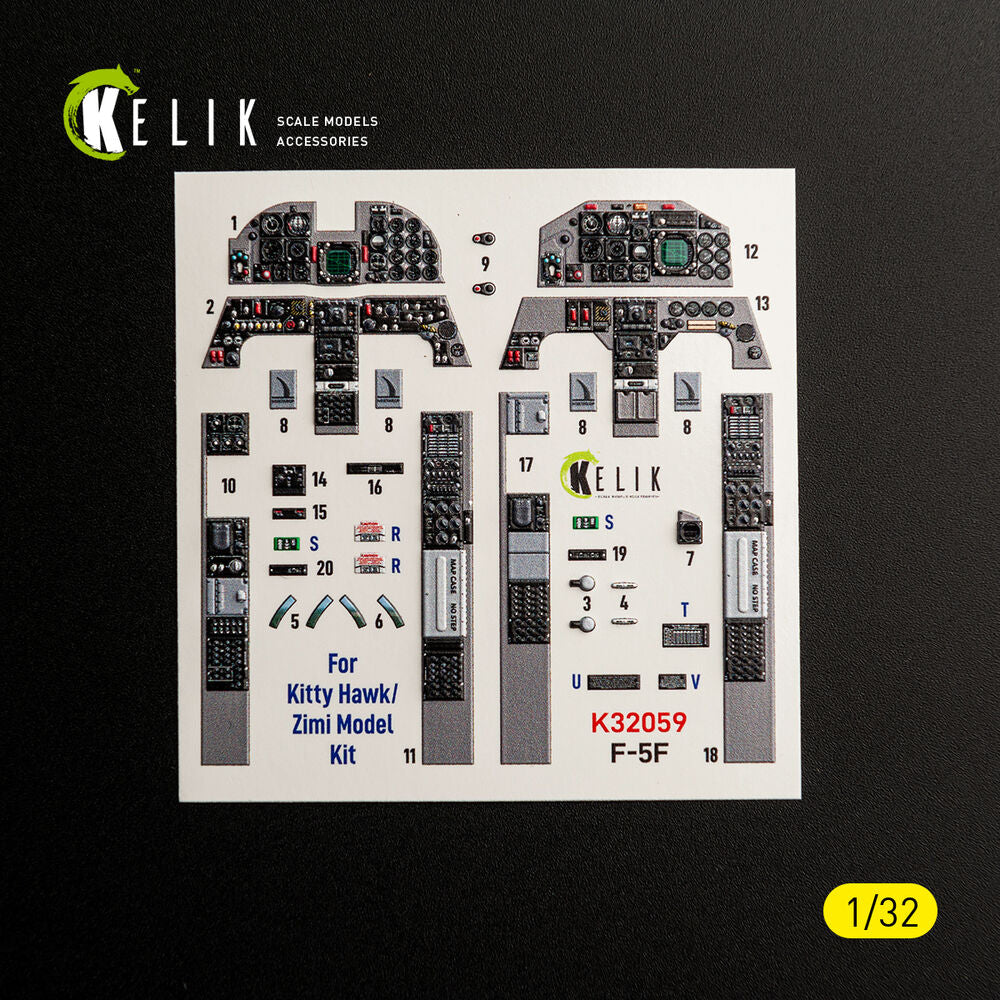 F-5F - interior 3D decals for Kitty Hawk/Zimi models kit