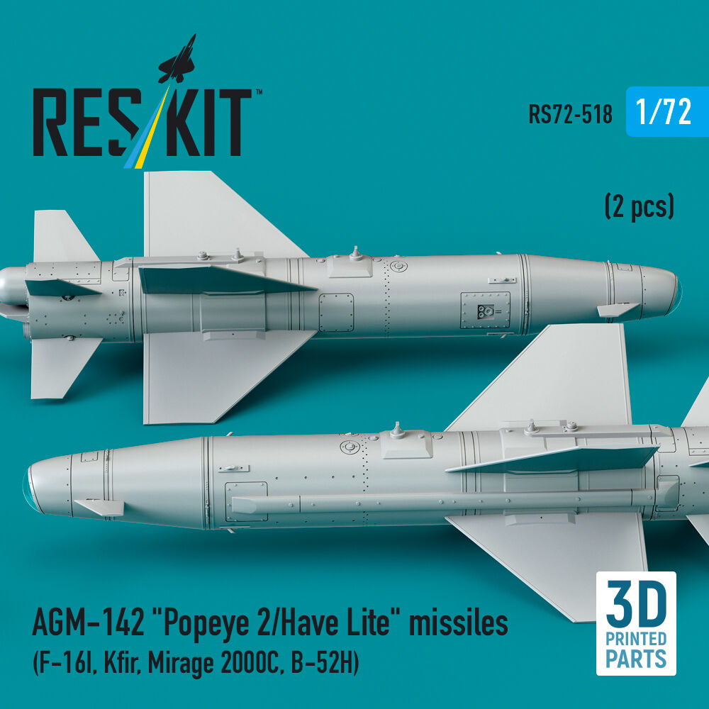 AGM-142 Popeye 2/Have Lite missiles (2 pcs) (F-16I, Kfir, Mirage 2000C, B-52H) (3D Printed)