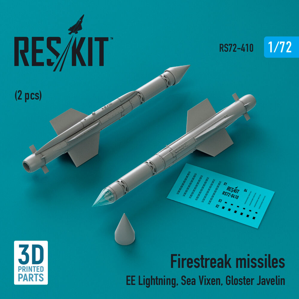 Firestreak missiles (2pcs) (EE Lightning, Sea Vixen, Gloster Javelin) (3D Printed)