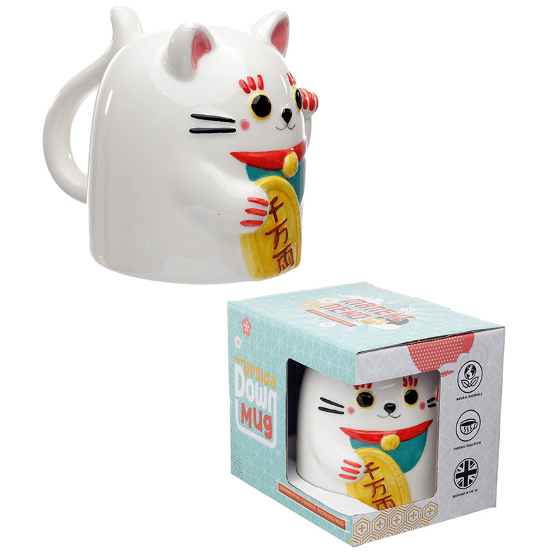 MANEKI-NEKO - White - Mug 17oz + 3D Lid