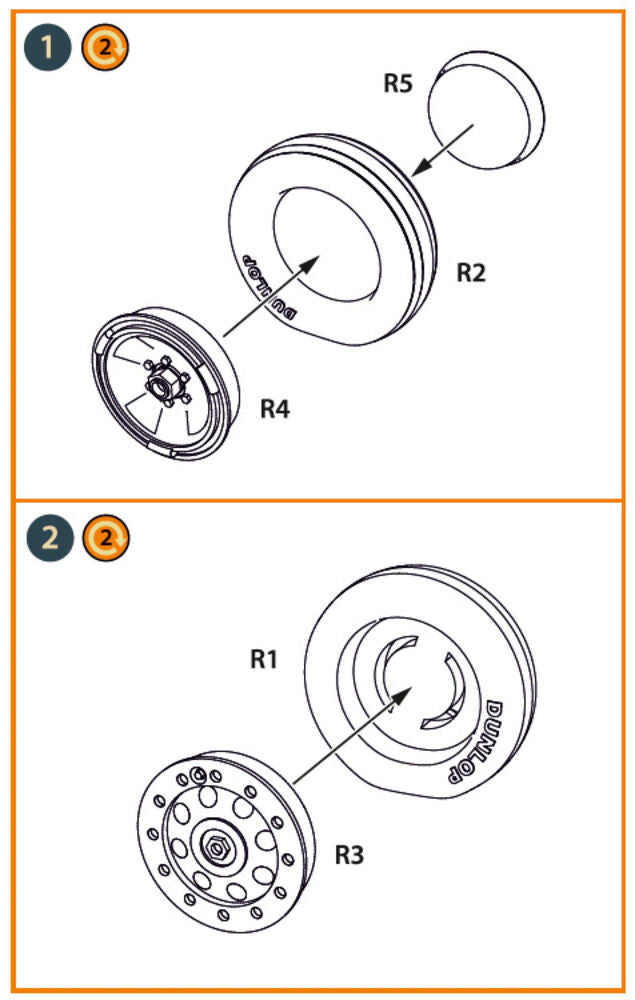 Fairey Delta 2 Wheels set for Dora Wings kit for Dora Wings