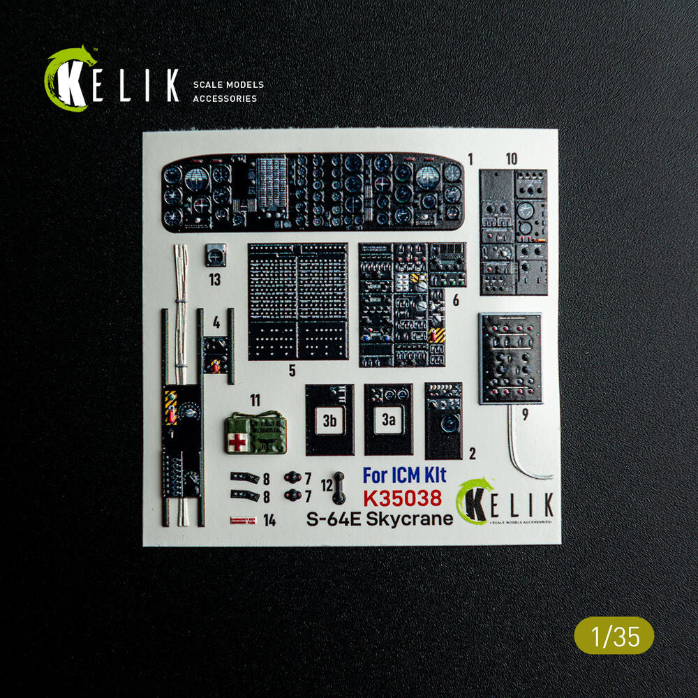 S-64E Skycrane - interior 3D decals for ICM kit