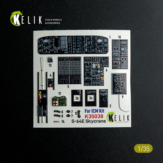 S-64E Skycrane - interior 3D decals for ICM kit