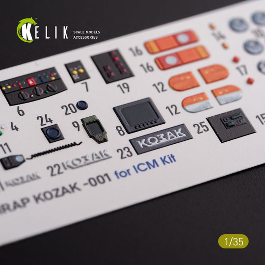 Kozak-001 Ukrainian MRAP 3D decals for ICM kit