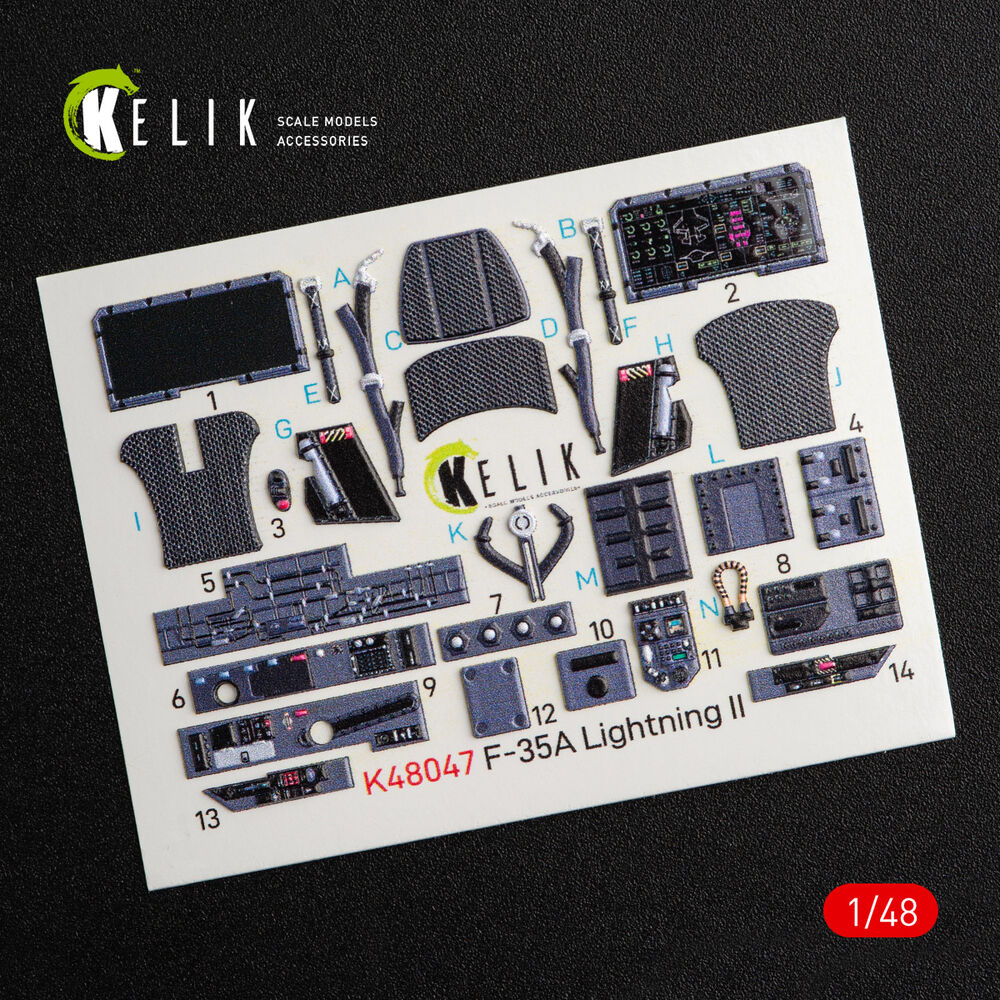 F-35A Lightning II interior 3D decals for Kitty Hawk / Zimimodel kit