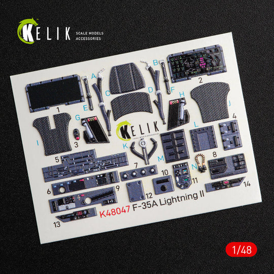 F-35A Lightning II interior 3D decals for Kitty Hawk / Zimimodel kit