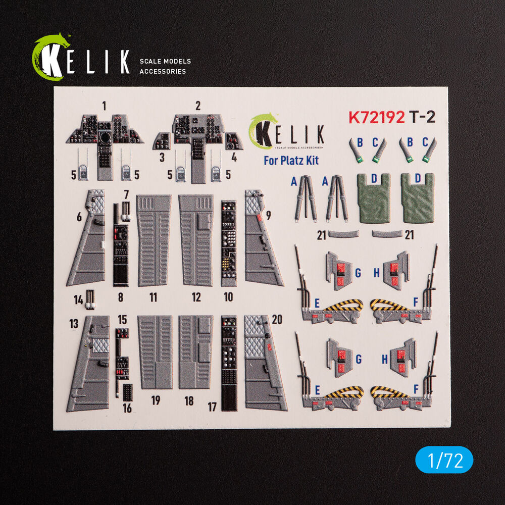 T-2 Advanced Trainer - interior 3D decals for Platz kit