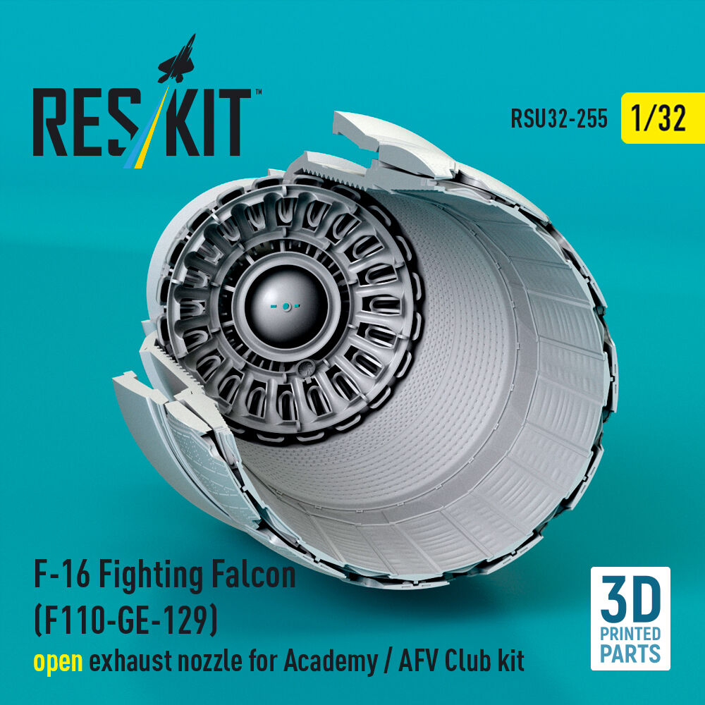 F-16 Fighting Falcon (F110-GE-129) open exhaust nozzle for Academy / AFV Club kit (3D Printed)
