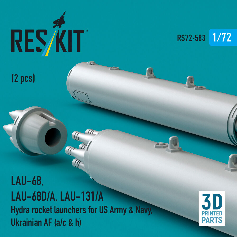 LAU-68, LAU-68D/A, LAU-131/A Hydra rocket launchers for US Army & Navy, Ukrainian AF (a/c & h) (2 pcs) (3D Printed)