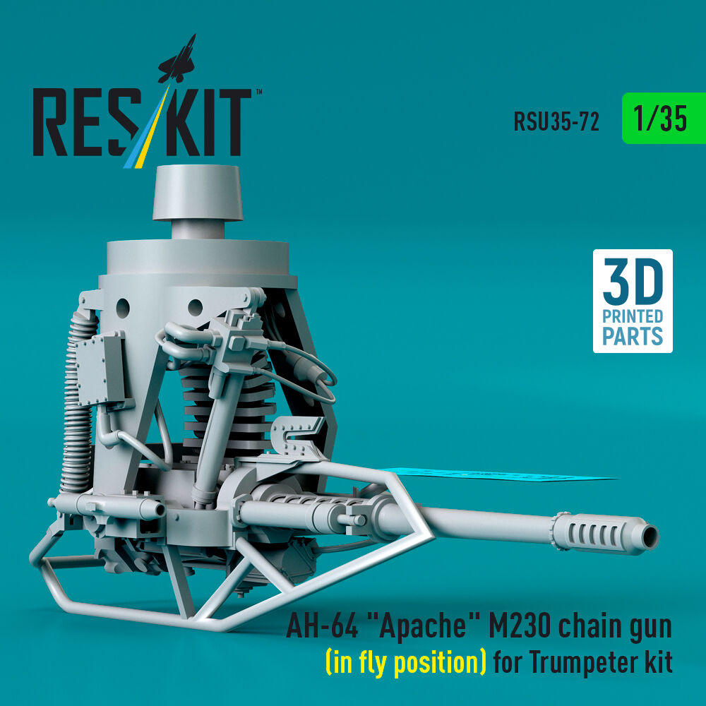 AH-64 Apache M230 chain gun (in fly position) for Trumpeter kit (3D Printed)