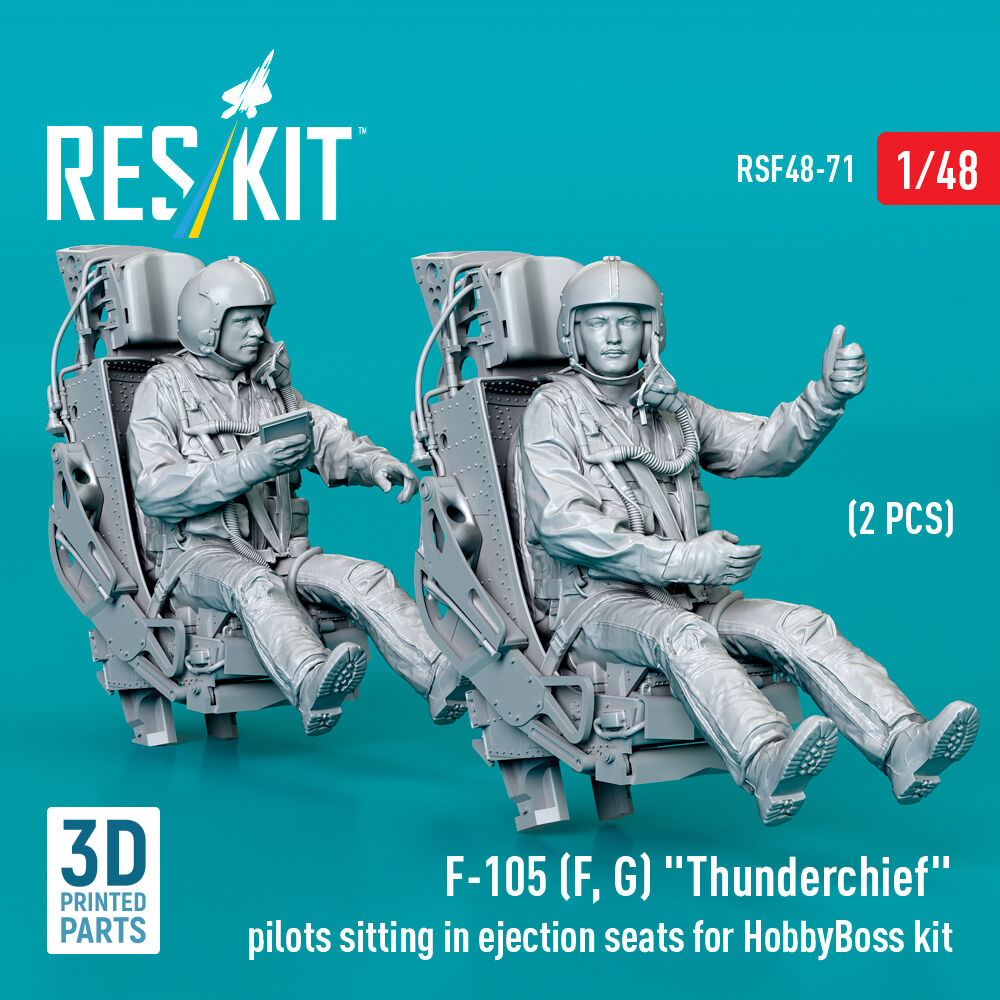 F-105 (F, G) Thunderchief pilots sitting in ejection seats for HobbyBoss kit (2 pcs) (3D Printed)