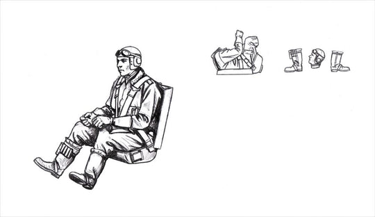 Bf 109G German Pilot, seated (for Eduard kits)