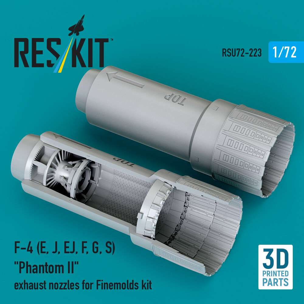 F-4 (E, J, EJ, F, G, S) Phantom II exhaust nozzles for Finemolds kit (3D Printed)