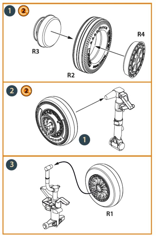 F-86A wheel set type 1 for CP kits