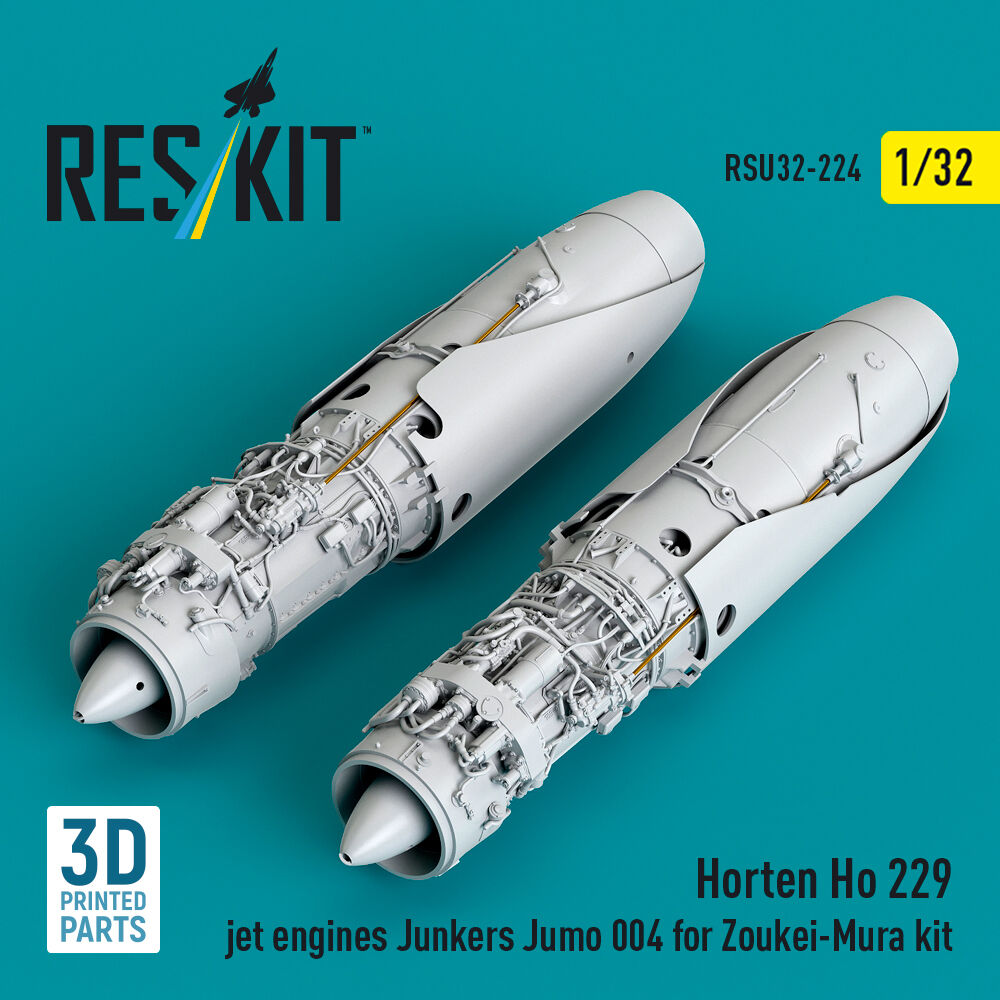 Horten Ho 229 jet engines Junkers Jumo 004 (2 pcs) (3D Printed) for Zoukei-Mura