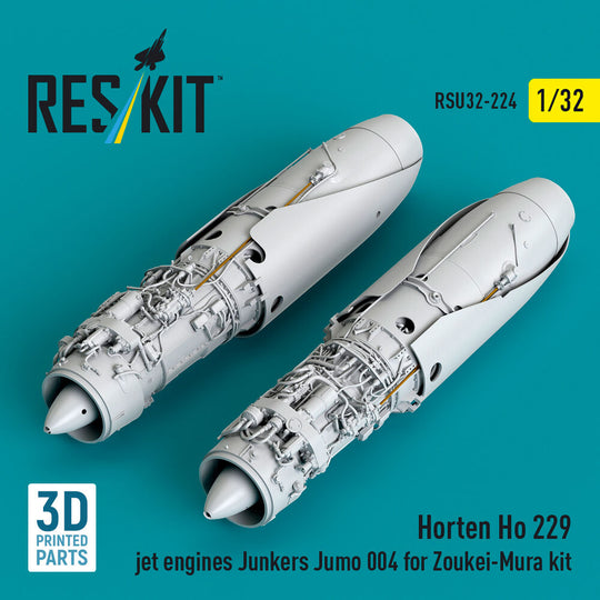 Horten Ho 229 jet engines Junkers Jumo 004 (2 pcs) (3D Printed) for Zoukei-Mura