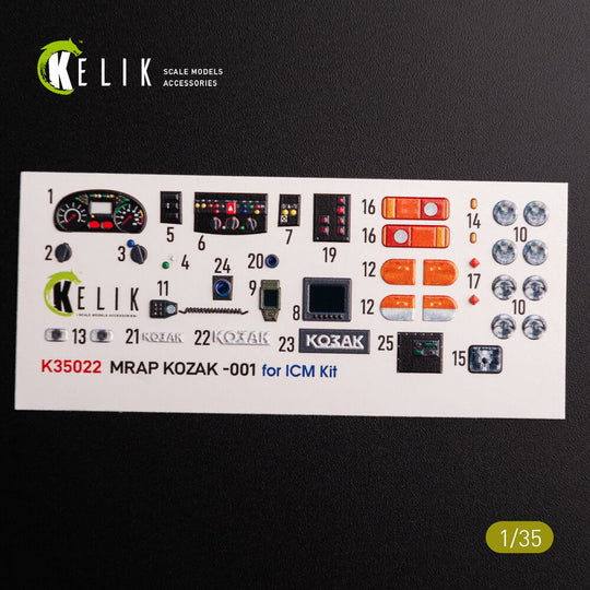 Kozak-001 Ukrainian MRAP 3D decals for ICM kit