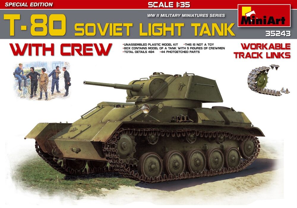 T-80 Soviet Light Tank w/Crew.Special Edition
