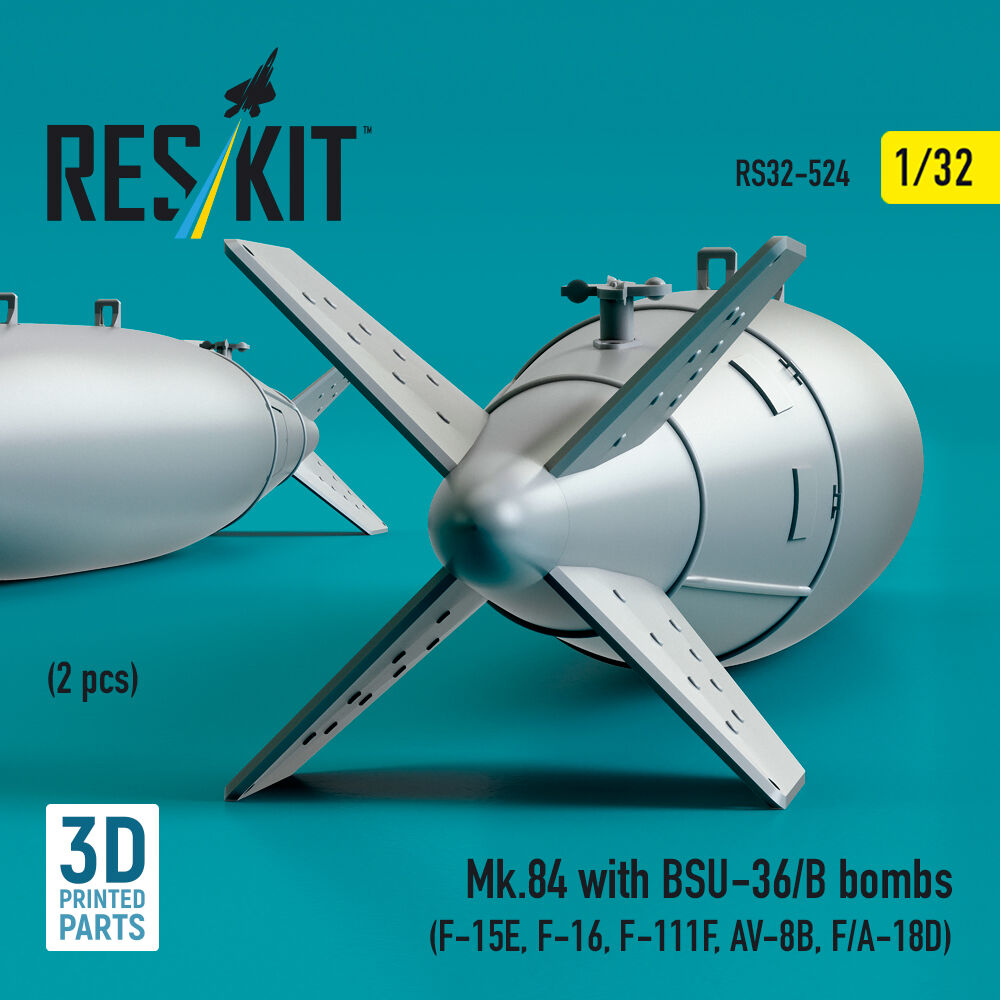 Mk.84 with BSU-36/B bombs (2 pcs) (F-15E, F-16, F-111F, AV-8B, F/A-18D) (3D Printed)