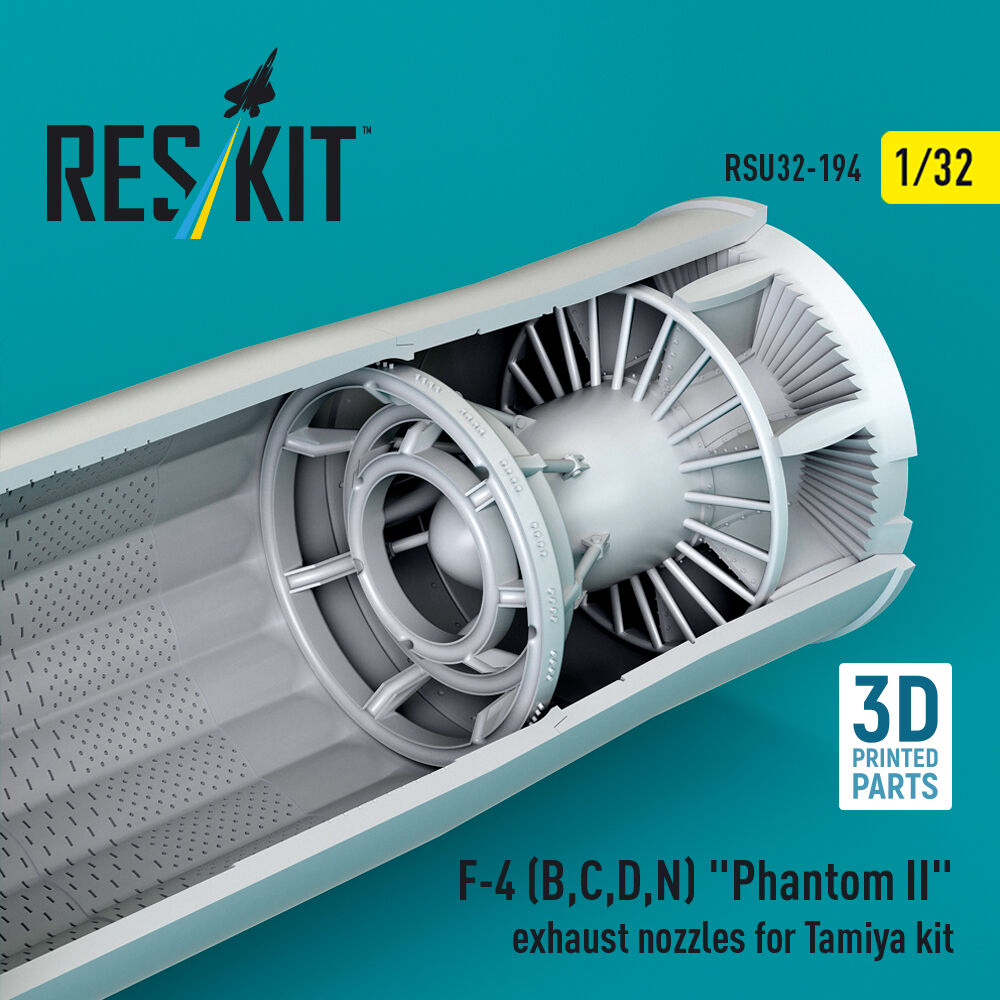 F-4 (B, C, D, N) Phantom II exhaust nozzles for Tamiya kit (3d Printed)