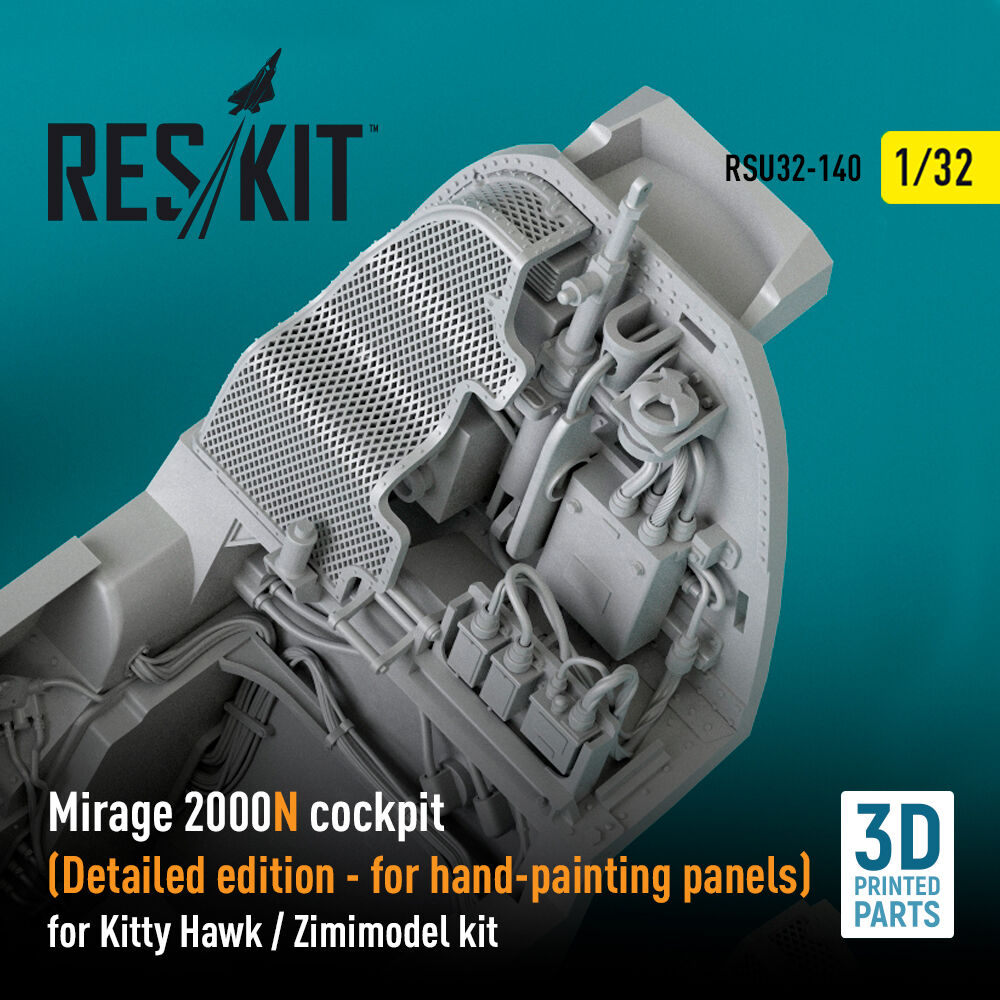 Mirage 2000N cockpit (Detailed edition) for Kitty Hawk / Zimimodel kit (3D Printed)
