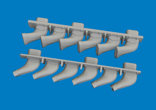 Spitfire Mk.V six-stacks exhaust fishtail PRINT for Eduard