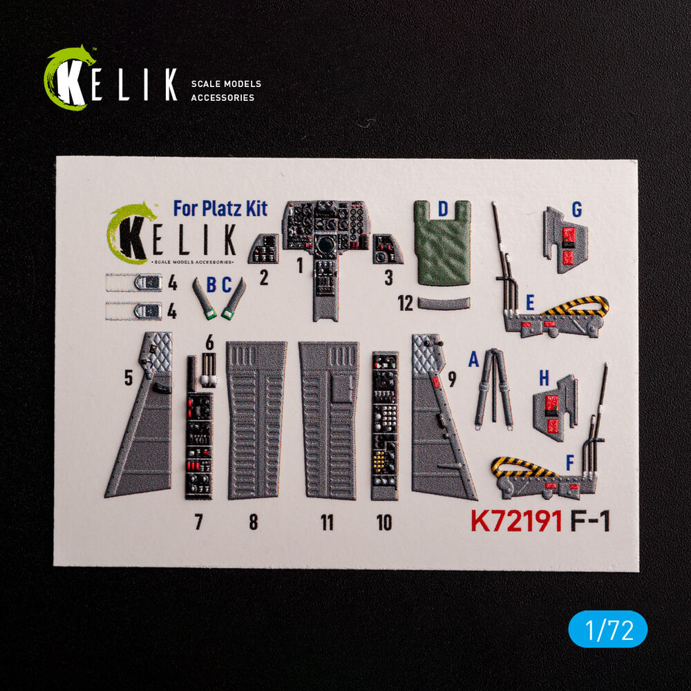 F-1 Support Fighter - interior 3D decals for Platz kit