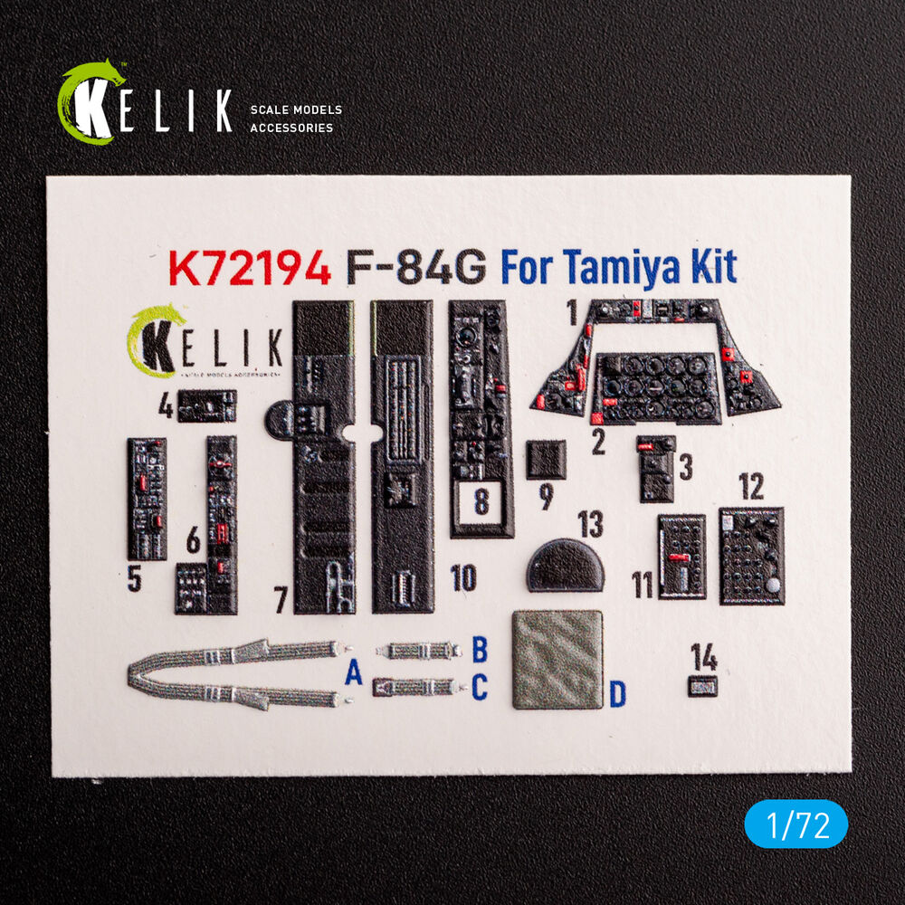 F-84G Thunderjet - interior 3D decals for Tamiya kit
