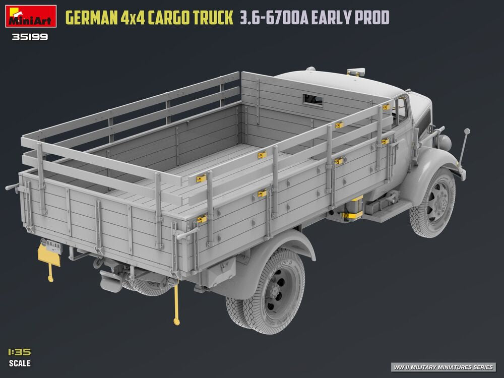 German 3t 4x4 Cargo Truck 3.6-6700A Early Prod