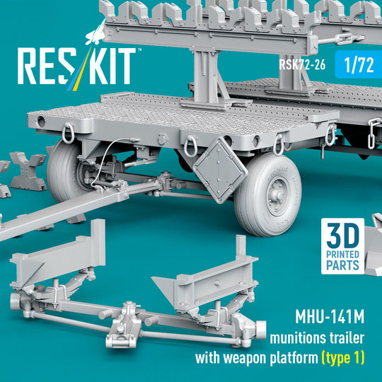 MHU-141M munitions trailer with weapon platform (type 1) (3D Printed model kit)