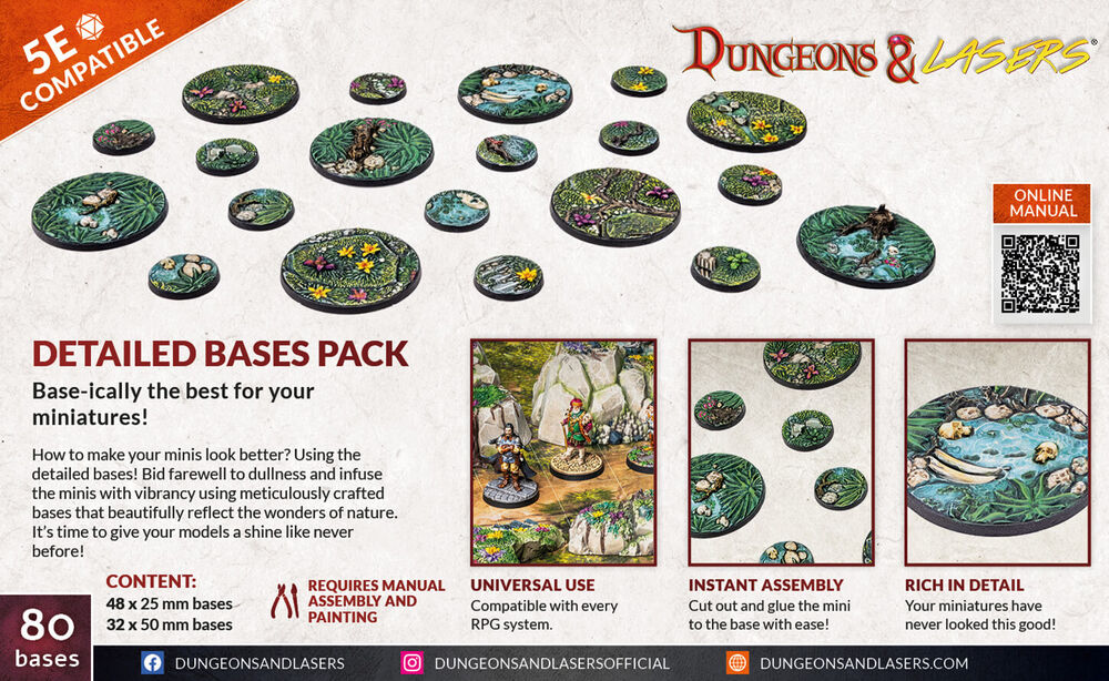 Dungeons & Lasers Miniatures: DETAILED BASES PACK