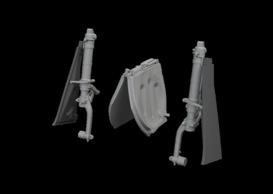 P-51D undercarriage legs PRINT for Eduard
