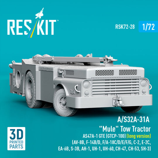 A/S32A-31A Mule Tow Tractor AS47A-1 GTE (GTCP-100) (long version) (AV-8B, F-14B/D, F/A-18C/D/E/F/G, C-2, E-2?, EA-6B, S-3B, AH-1, UH-1, UH-60, CH-47, CH-53, SH-3) (3D Printed model kit)