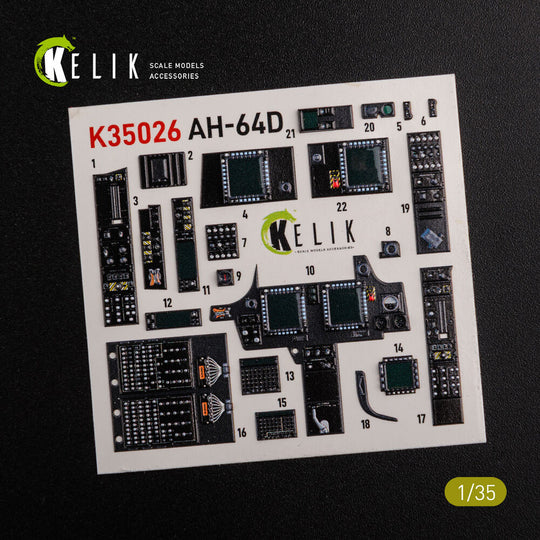 AH-64D Apache interior 3D decals for Meng kit