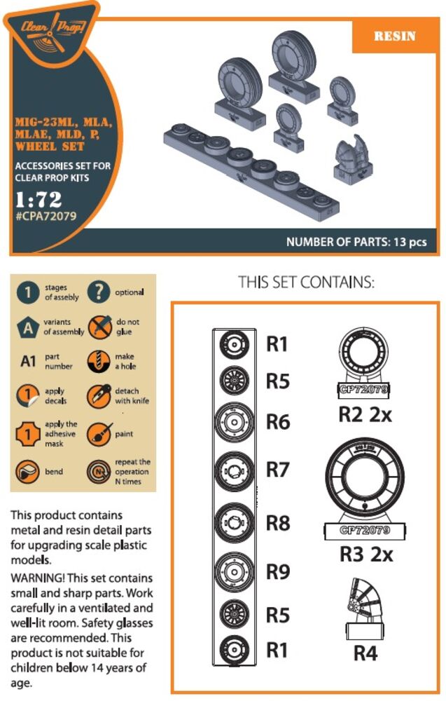 MiG-23ML, MLD, P, MLAE wheel set