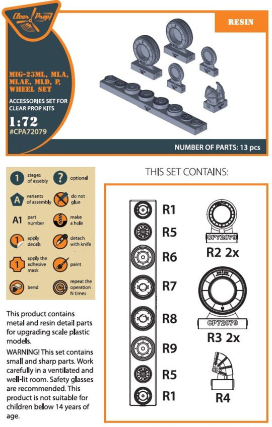 MiG-23ML, MLD, P, MLAE wheel set