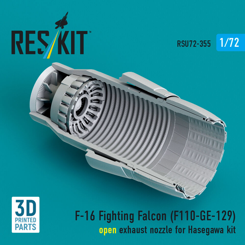 F-16 Fighting Falcon (F110-GE-129) open exhaust nozzle (3D Printed) for Hasegawa
