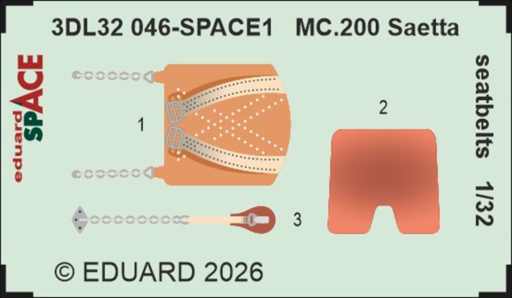 MC.200 Saetta seatbelts SPACE for Italeri