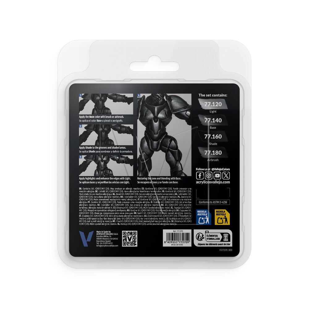 True Metallic Metal: Obsidian Black Paint Set (4)