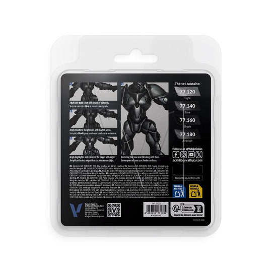 True Metallic Metal: Obsidian Black Paint Set (4)