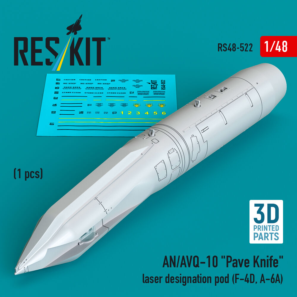 AN/AVQ-10 Pave Knife laser designation pod (1 pcs) (F-4D, A-6A) (3D Printed)