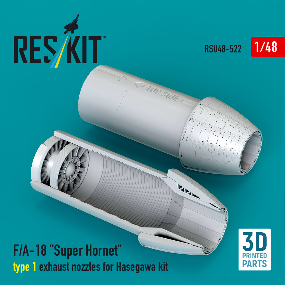 F/A-18 Super Hornet type 1 exhaust nozzles for Hasegawa kit (3D Printed)