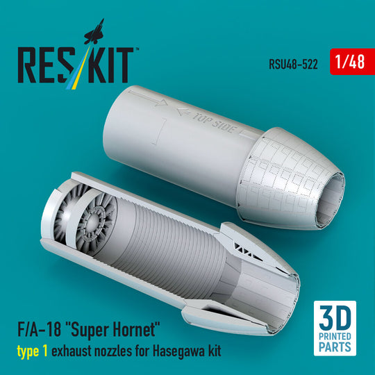 F/A-18 Super Hornet type 1 exhaust nozzles for Hasegawa kit (3D Printed)