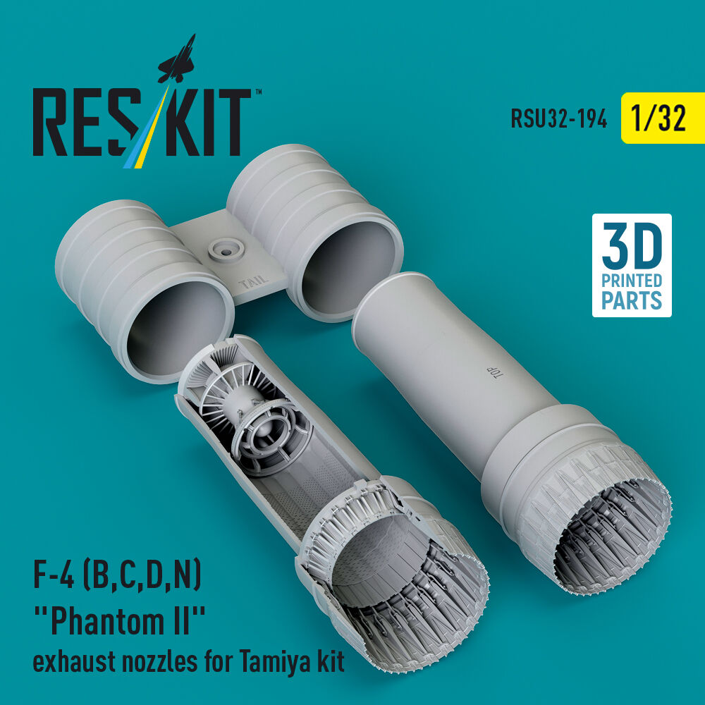 F-4 (B, C, D, N) Phantom II exhaust nozzles for Tamiya kit (3d Printed)