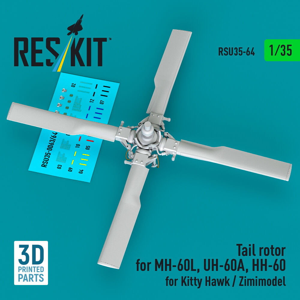 Tail rotor for SH-60B, SH-60F, HH-60H, MH-60R, MH-60S for Kitty Hawk/Zimimodel (3D Printed)